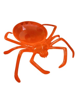 Petisqueira Aranha 22cm Laranja– Prato Decorativo Halloween para Servir Doces, Salgados e Petiscos em Festas Temáticas