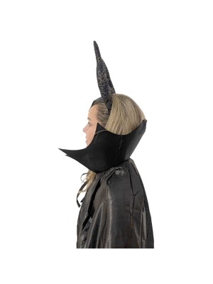 Capa Bruxa Malvada 140cm com Gola Fantasia Halloween Adulto Festa Temática