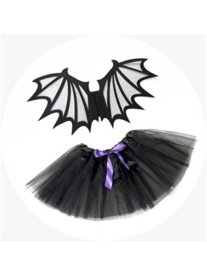 Fantasia Infantil Kit Morceguinho Halloween com Asas e Acessórios para Festa