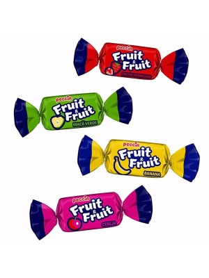 Bala Fruit e Fruit Sortida 400g Peccin – Bala Mastigável com Sabores Frutados Sortidos Ideal para Festas, Consumo Diário e Revenda