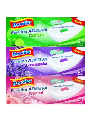 Pastilha Adesiva Com 3un Floral Odorizador Vaso Sanitario