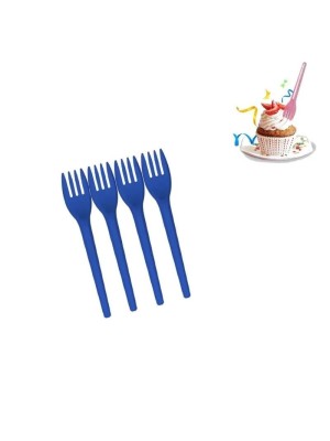 Garfo Plástico Sobremesa 25 Unidades Doces Aniversario Azul Neon