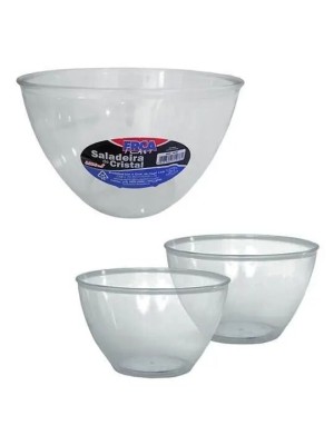 Tigela Saladeira Cristal Transparente 1800Ml Utensilio Cozinha