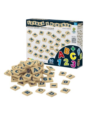 Brinquedo Educativo Letras E Números 80 Peças Pecas em Madeira