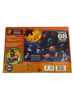 Brinquedo Educativo Quebra Cabeça Conhecendo Sistema Solar 68 Peças Especial 