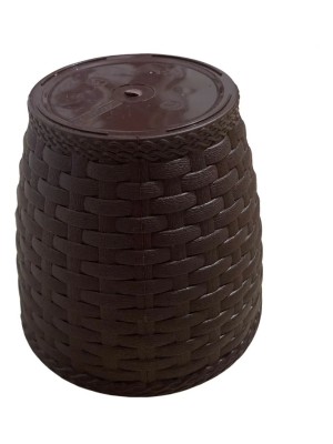 Vaso Rattan Mini Redondo Coffee 1,8L Elegância e Praticidade para Plantas Pequenas
