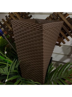 Vaso Twister Rattan Pequeno 12L Coffee – Resistente, Leve e Decorativo