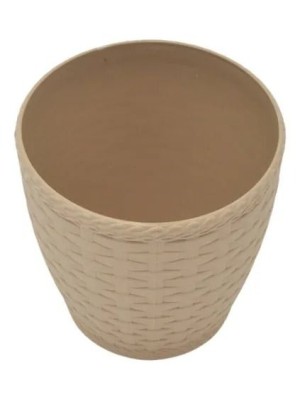Vaso Cachepô Rattan Redondo 1,8L Palha – Decoração Sofisticada para Casa e Jardim