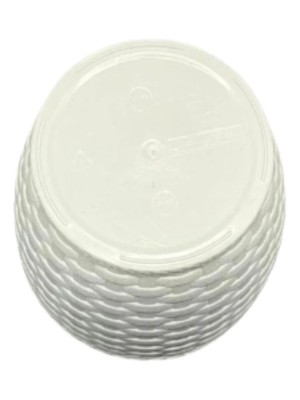 Vaso Rattan Redondo Branco – Decoração Sofisticada para Casa e Jardim