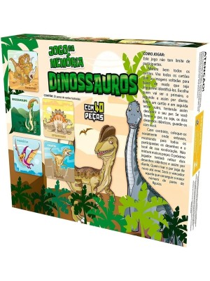 Jogo da Memória Dinossauros Pais & Filhos 40 Peças Educativo