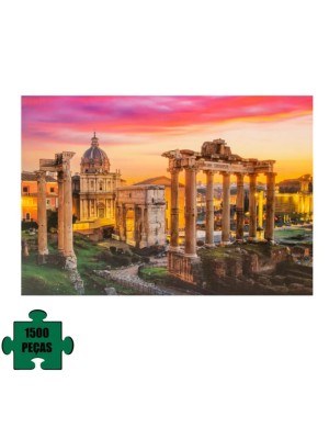 Quebra-Cabeça Roma Ruínas do Fórum 1500 Peças Adulto Educativo Pais & Filhos