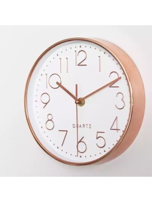 Relógio de Parede Plástico e Vidro 20x3,5cm Silencioso para Sala, Cozinha e Escritório