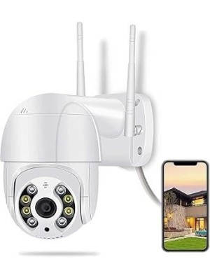 CÂMERA DE SEGURANÇA IP JORTAN AJ-A19-B LENTE DUPLA 2 ANTENAS WI-FI VISÃO NOTURNA