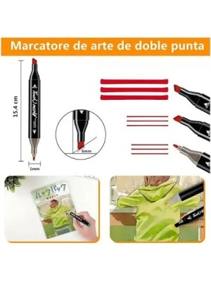 Caneta Touch Twin Marker Yins Paper 80 Cores com Ponta Fina e Chanfrada, Ideal para Arte, Arquitetura, Moda e Lettering