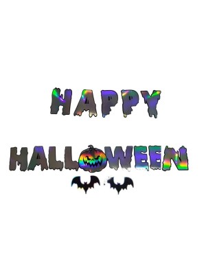 Faixa Happy Halloween Furta Cor 4m Decoração Festa Halloween Assustadora para Casas, Escolas e Eventos Temáticos