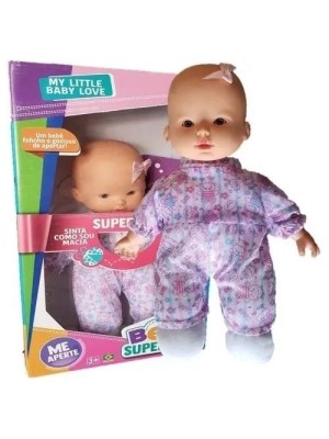 Boneca Bebê Super Soft 37x20x9cm Brinquedo Infantil Macio Educativo para Meninas e Meninos