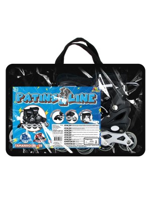 Patins In Line Masculino Ajustável Tam 35-38 Esporte Lazer Infantil Juvenil Confortável e Seguro