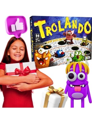 Jogo Trolando Pais & Filhos – Tabuleiro Giratório com Armadilhas, Dado e Peões, Brinquedo Educativo Infantil a Partir de 6 Anos