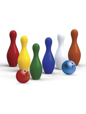 Bolichinho Pequeno — Jogo de Boliche Infantil com 6 Pinos Coloridos e Bola Plástica