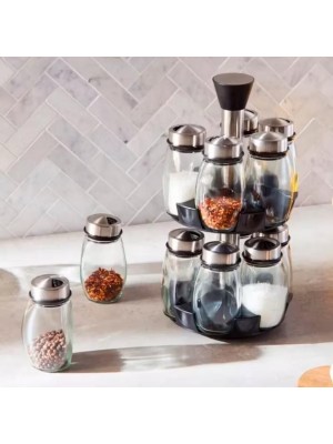 Porta Temperos 2 Andares 12 Potes – Suporte Giratório Prático e Moderno