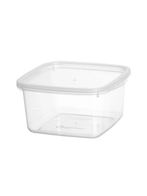 Pote Quadrado Volare 1,4 Litros Plástico Transparente com Tampa para Armazenamento e Organização de Alimentos
