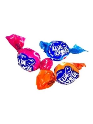 Bala Lua Cheia Frutas 100g Embaladas Individualmente Doces Coloridos Sortidos para Festa, Lembrancinha e Revenda