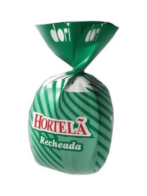 Bala Hortelã Recheada 100g Refrescante com Recheio Cremoso Embalada Individualmente Ideal para Festas, Lembrancinhas e Consumo Diário