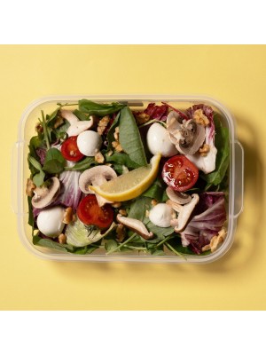 Pote Retangular Novelle 1,5L com Tampa Plástica Freezer Micro-ondas Lava-louças Armazenar Alimentos Marmita