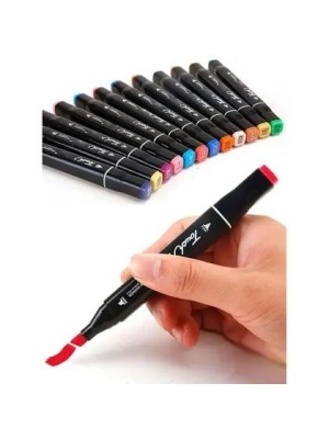 Caneta Touch 48 Cores Ponta Dupla Twin Marker Kit Completo Para Desenho Lettering Mangá Ilustração Escrita Criativa e Uso Profissional