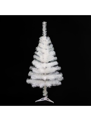 Árvore de Natal 120cm Branca Granito com Base Resistente e Efeito Furta-Cor Decorativa para Sala Escritório Loja
