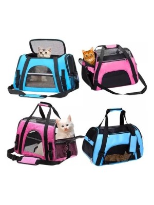 Bolsa de Transporte Pet Fluffie Dobrável com Tela Respirável e Alça Ajustável