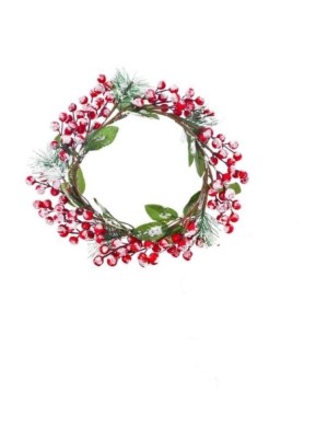 Guirlanda de Natal com Frutos 15cm Verde e Vermelha para Portas, Janelas e Decoração de Ambientes