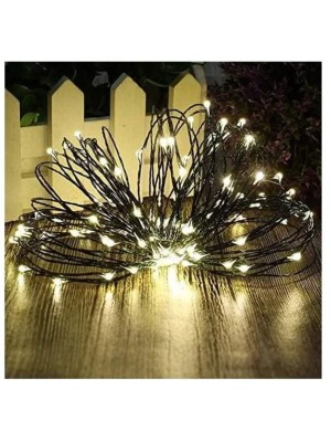 Fio de Cobre LED 150 Lâmpadas 5 Metros Branco Quente Bivolt – Iluminação Decorativa Econômica para Natal, Festas, Casamentos