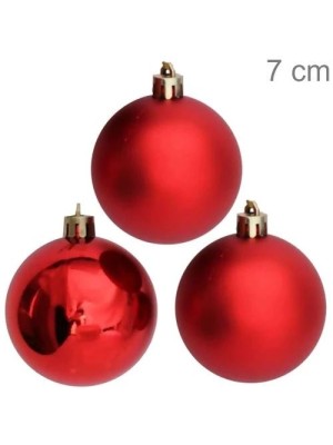 olas de Natal Vermelhas 7cm C/6 Un Decoração Árvore