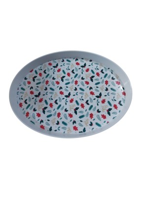 Bandeja Natal 33,5x25cm Oval Sortida Decorativa Plástica Temática Natal