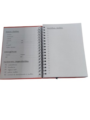 Planner Espiral 24x17,5cm 198 Folhas Capa Dura com Planejamento Anual Mensal e Semanal para Organização Completa