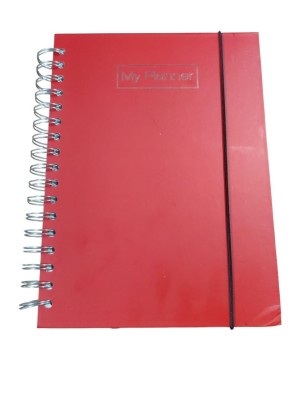 Planner Espiral 24x17,5cm 198 Folhas Capa Dura com Planejamento Anual Mensal e Semanal para Organização Completa