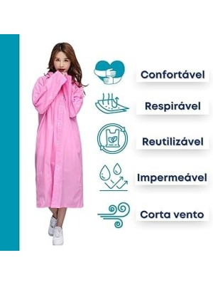 Capa de Chuva Adulto GM Gold – Impermeável, Leve e Reforçada, Ideal para Moto, Caminhada e Uso Diário