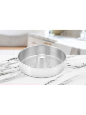 Forma Canudo Polida N26 27x27x7cm em Alumínio Brilhante para Bolos e Pudins