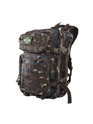 Mochila Urban Tática Militar Camuflada Reforçada com Sistema MOLLE, Múltiplos Bolsos e Alças Acolchoadas para Viagem, Camping e Uso Diário