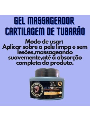 Gel Massageador Cartilagem de Tubarão 240g com Arnica, Mentol, Alecrim, Copaíba e Cânfora – Alívio da Fadiga Muscular e Relaxamento Articular