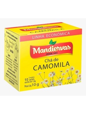 Chá de Camomila Mandivervas Linha Econômica 10g com 10 Sachês — Infusão Relaxante, Aroma Suave e Bem-Estar Diário
