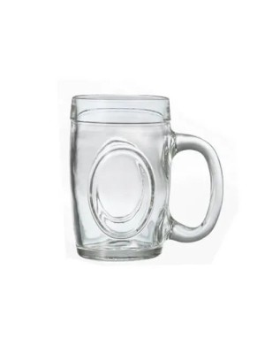 Caneca Fritz de Vidro 300ml Transparente com Alça Reforçada – Caneca Resistente para Cerveja, Chopp, Drinks e Bebidas Geladas