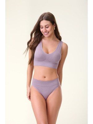 Top Lavanda Adulto GG Sem Costura com Bojo Removível, Confortável, Anatômico, Toque Suave e Ideal para Uso Diário