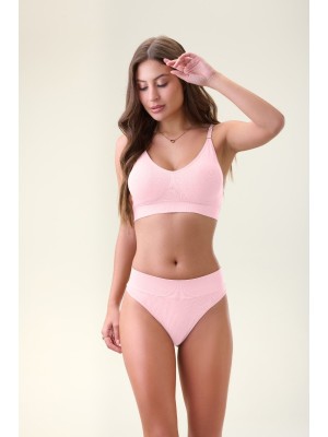 Sutiã Rosa Adulto G Sem Costura com Bojo Estruturado e Alças Removíveis, Confortável, Versátil e Ideal para Uso Diário