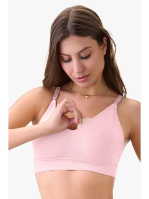 Sutiã Rosa Adulto P Sem Costura com Bojo Estruturado e Alças Removíveis, Confortável, Delicado e Ideal para Uso Diário