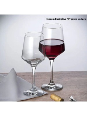 Taça de Vinho 390ml Brunello em Vidro Transparente – Design Elegante, Resistência e Alto Brilho para Vinhos Tintos, Brancos e Rosés
