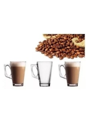 Caneca Paradise 250ml em Vidro Transparente Conjunto com 3 Peças Ideal para Café Chá e Bebidas Quentes