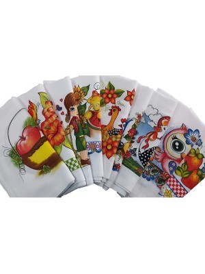 Pano de Copa Estampado 50x70cm Absorvente Decorativo para Cozinha Uso Diário