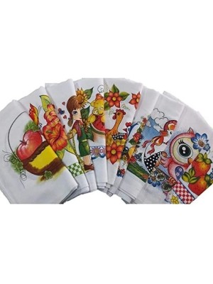 Pano de Copa Pé de Galinha 41x68cm Absorvente Resistente Estampado para Cozinha Uso Diário